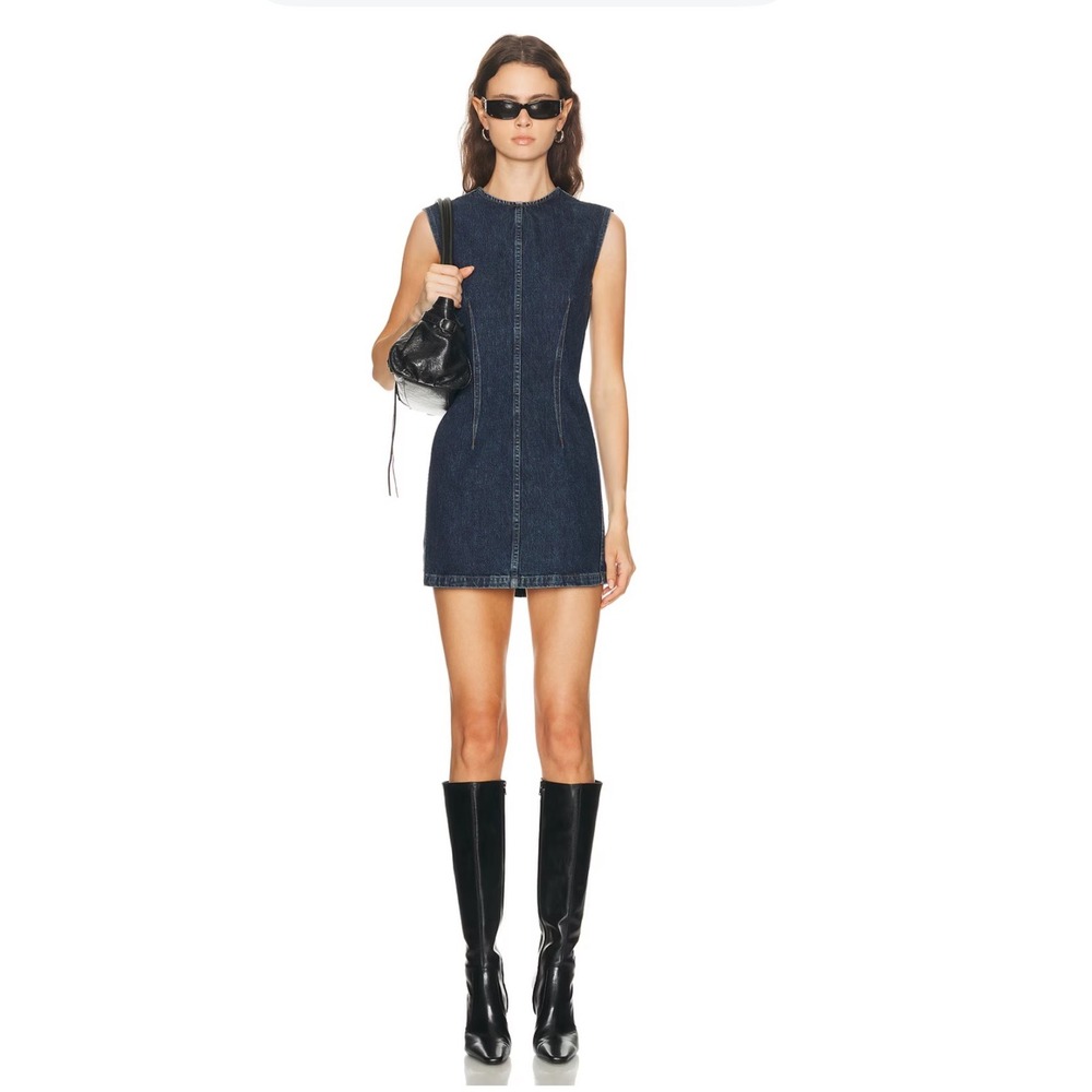 AGOLDE Barton Dress Mini Denim Sleeveless Size S 90s inspired, Minimalist EUC